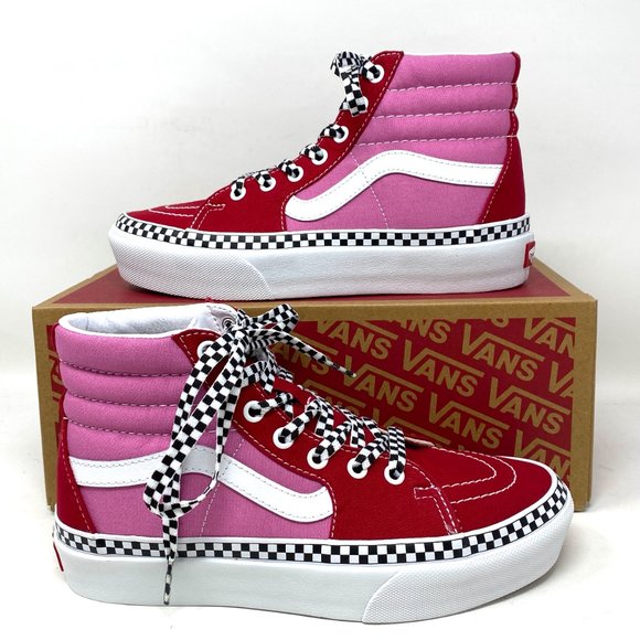 😳SALE😳 VANS SK8-HI Platform 2 Tone Pink Canvas Kid’s Size VN0A4P3SWVX - Picture 3 of 7